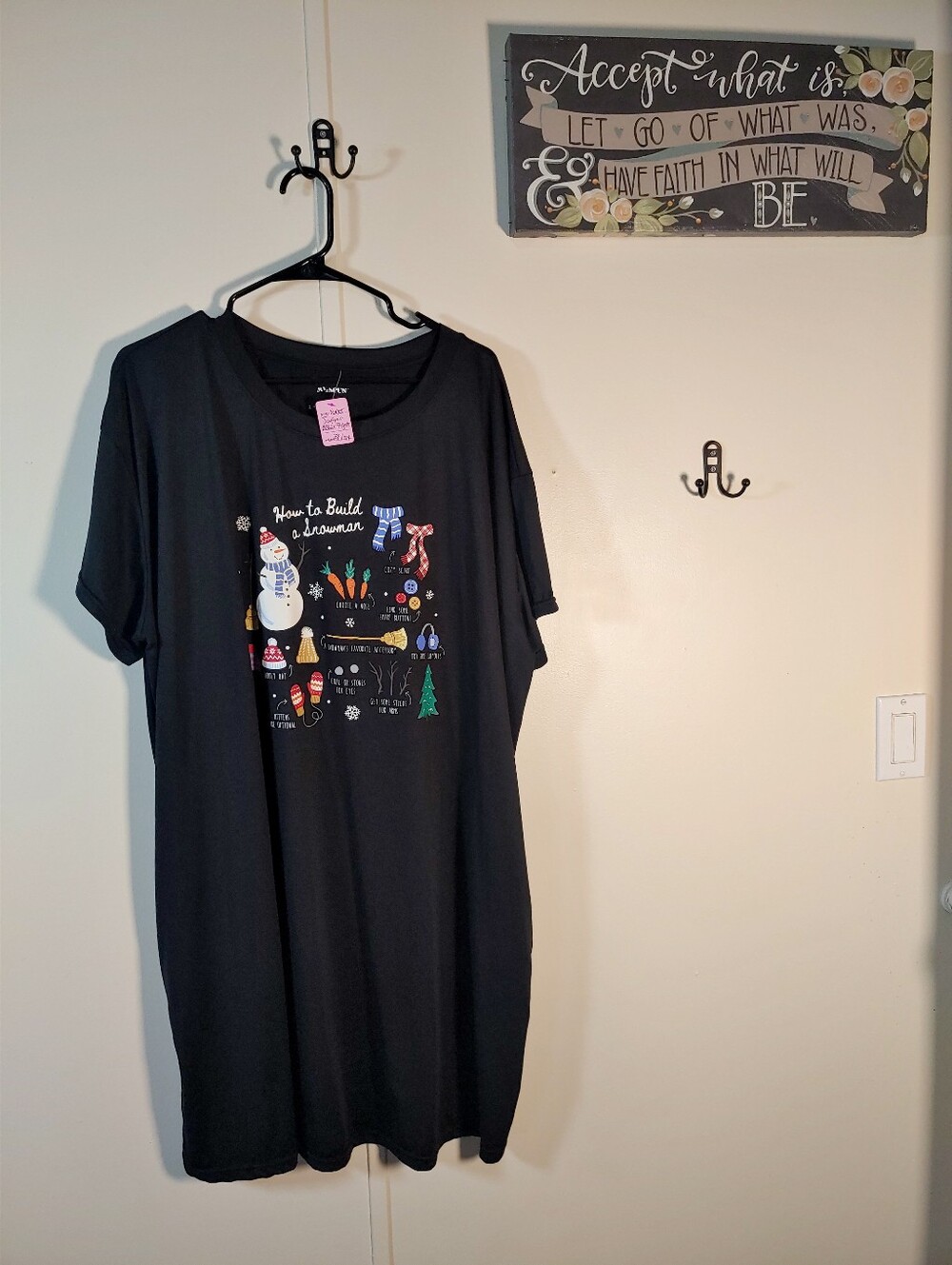 NWOT Joyspun How To Build A Snowman 3x - 4x Short Sleeve Night Shirt